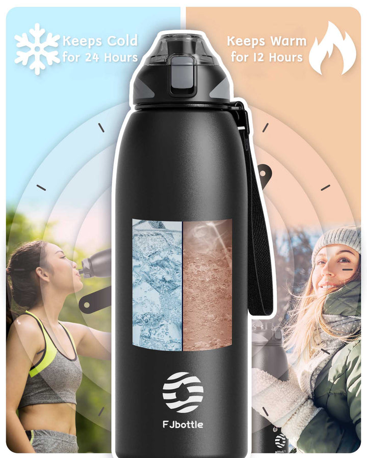 1500ml Edelstahl Thermoskanne Wasserflasche, Kohlensäure geeignet Trinkflasche