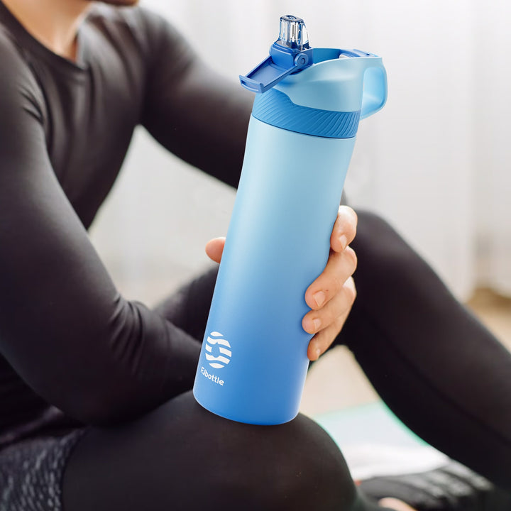 Bouteille de sport en acier inoxydable avec paille de 550 ml