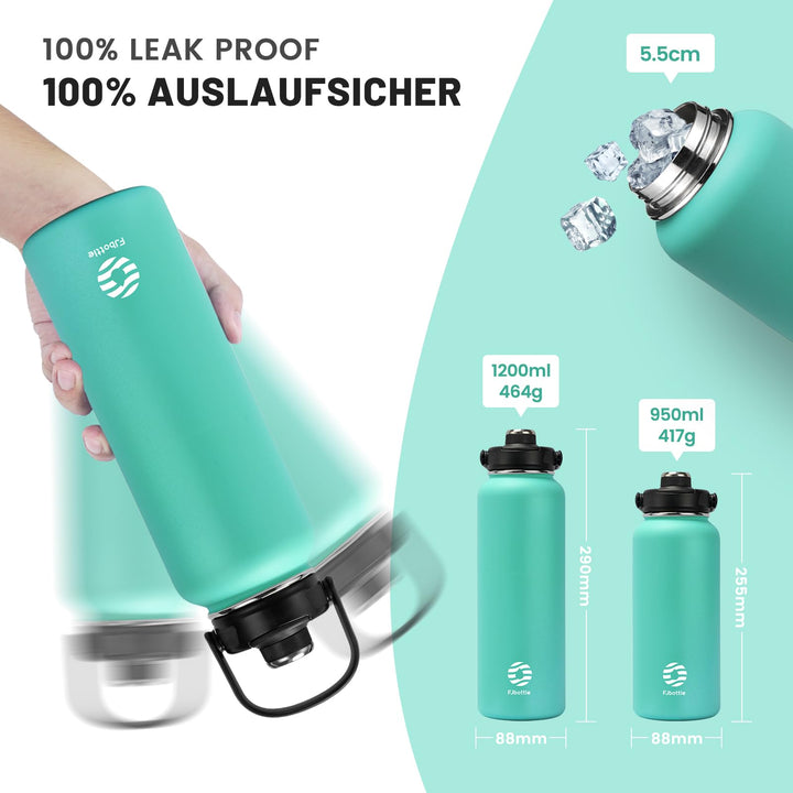 1000ml Thermos Flask Stainless Steel Water Bottle with Magnetic Lid, Carbonated Water Bottle, Blue 