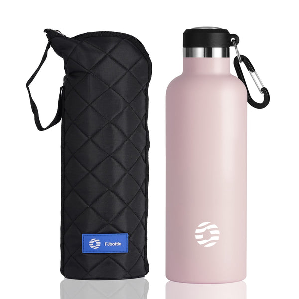 750ml Insulated Stainless Steel Water Bottle with Carabiner, Pink