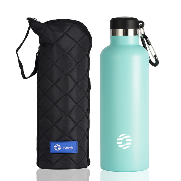 750ml Thermoskanne Trinkflasche Edelstahl mit Karabiner, Kohlensäure geeignet Wasserflasche, Mintgrün