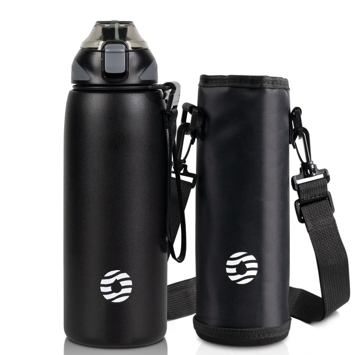 Isolierte Trinkflasche aus Edelstahl 1000ml - Schwarz - FJBottle-German