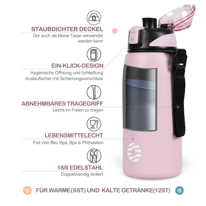 Isolierte Trinkflasche aus Edelstahl 600ml - Rosa - FJBottle-German