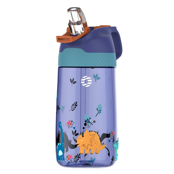 Kinder Tritan Trinkflasche mit Strohhalm 450ml, Lila - FJBottle-German